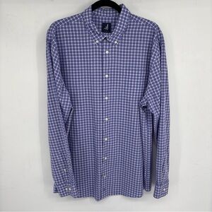 johnnie-O Blue and White Plaid Button Down Men's Shirt